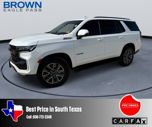 2023 Chevrolet Tahoe Z71 in Summit White — front three-quarter view