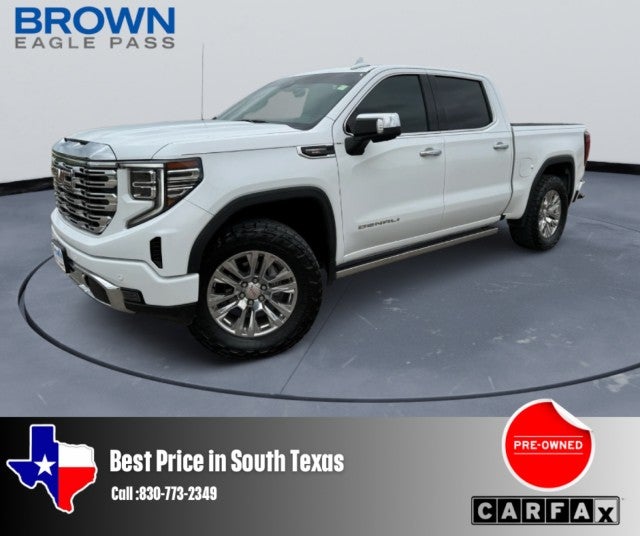 2023 GMC Sierra 1500 Denali in Summit White — front three-quarter view