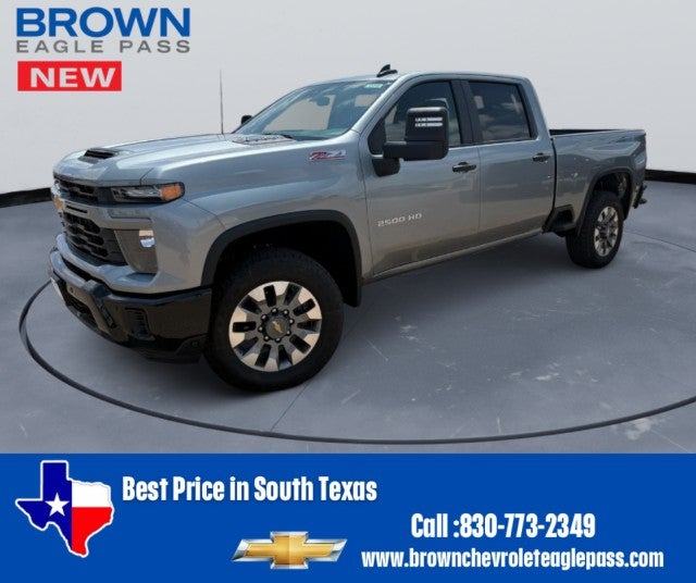 2026 Chevrolet Silverado 2500 HD Custom in Sterling Gray Metallic — front three-quarter view