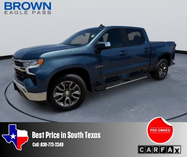 2024 Chevrolet Silverado 1500 LT in Lakeshore Blue Metallic — front three-quarter view
