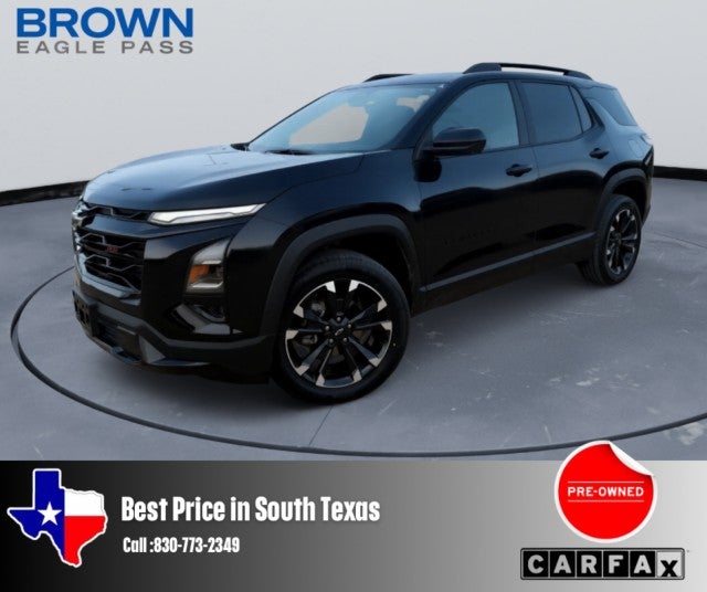 2025 Chevrolet Equinox RS in Mosaic Black Metallic — front three-quarter view
