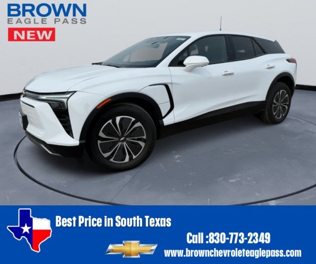 2025 Chevrolet Blazer EV LT in Summit White — front three-quarter view